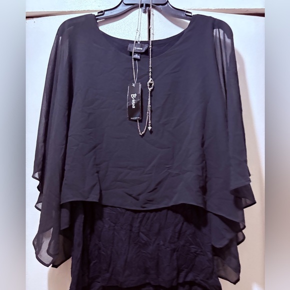Elegant Black Sheer Layered Top - Picture 1 of 6